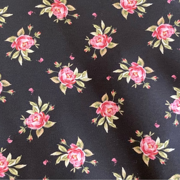 Alice + Olivia Aaron High-Rise Leggings black w ditsy floral motif size small - Picture 9 of 9